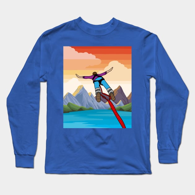 Bungee Jumping Jump To Freedom Long Sleeve T-Shirt by flofin